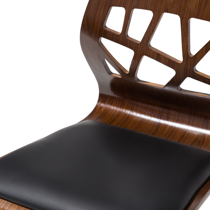 Bar Stools Set of 2 Dark Brown Faux Leather Swivel Gas Lift