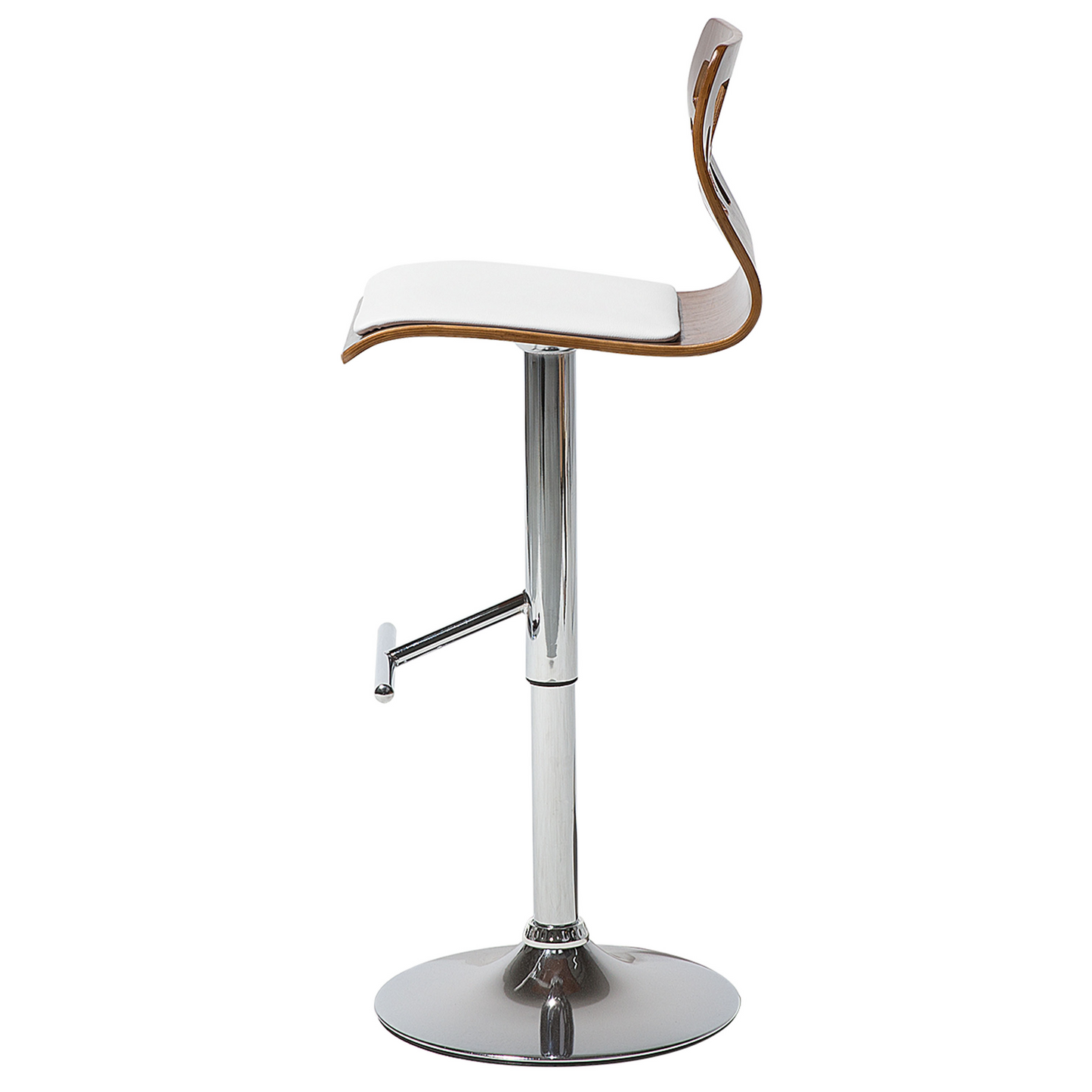 2 Pc Bar Stool Set Dark Brown White Faux Leather Gas Lift