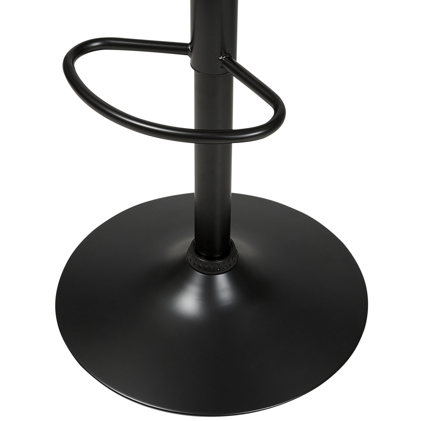 Set Of 2 Dark Wood Bar Stools Black Faux Leather Adjustable