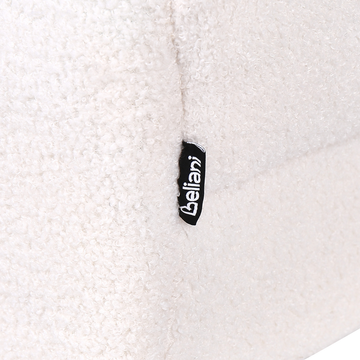 Ottoman White Boucle 80 x 88 x 41cm Tufted Footstool Sofa End for Living Room Decor