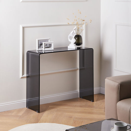 Console Table Black Transparent Glass 90 x 30cm Minimalist