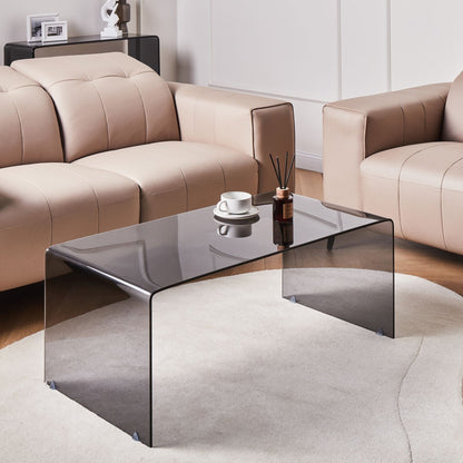 Glass Coffee Table Black Semi Transparent 100 x 50cm