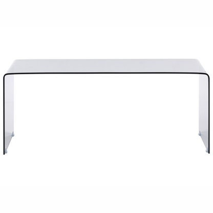 Glass Coffee Table Black Semi Transparent 100 x 50cm