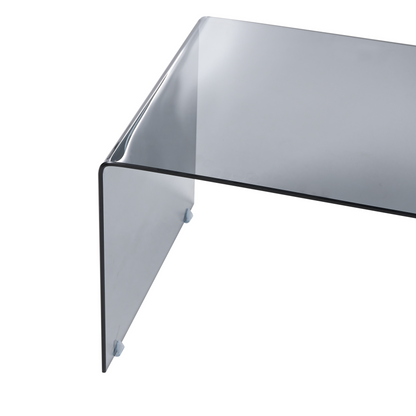 Glass Coffee Table Black Semi Transparent 100 x 50cm