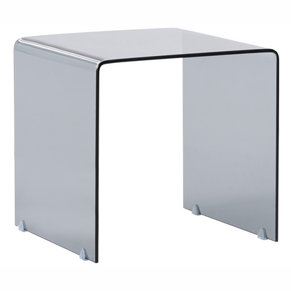 Nest Of 2 Side Tables Black Rectangular Glass Minimalist