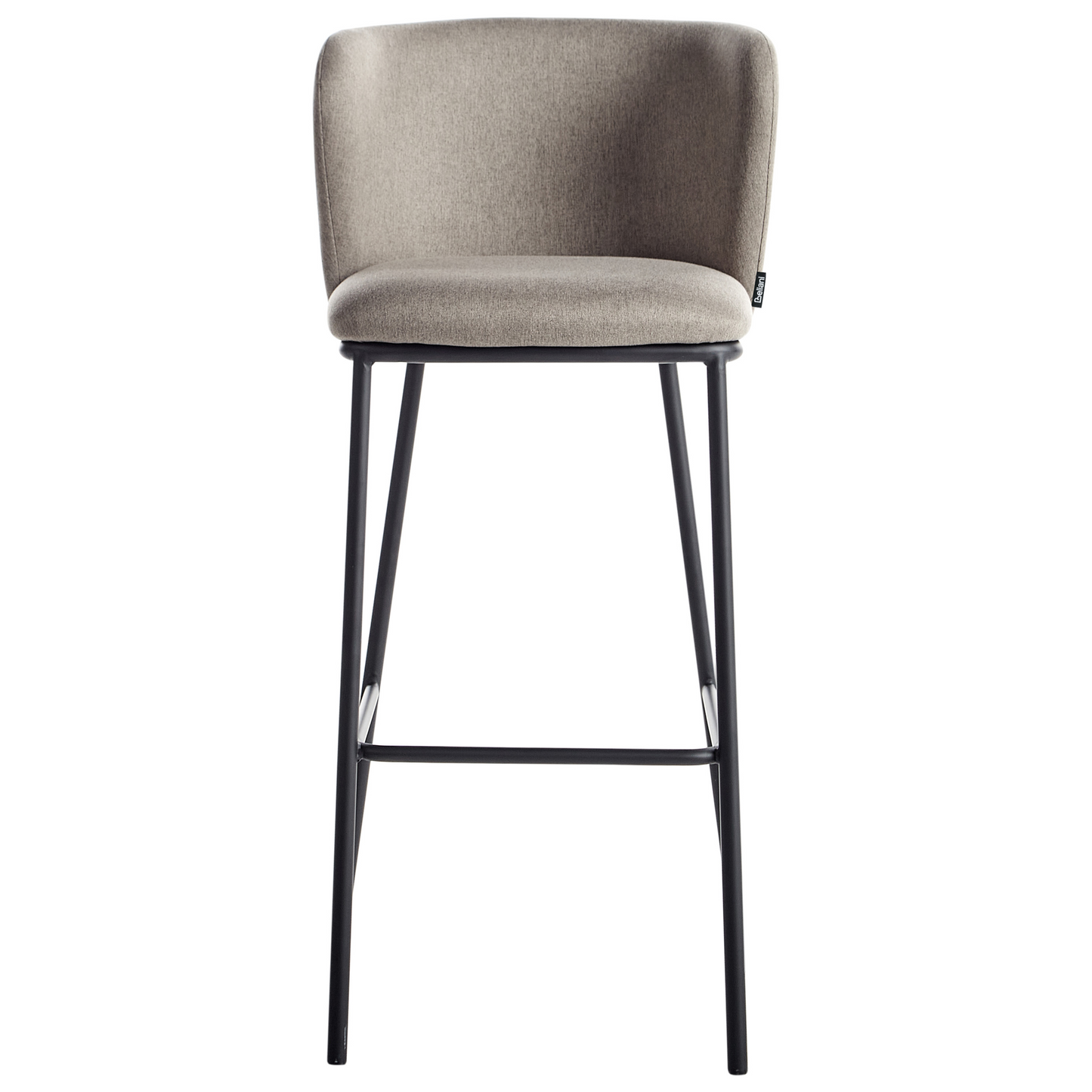 Taupe Bar Chairs Set Of 2 Armless Curved Back Black Legs