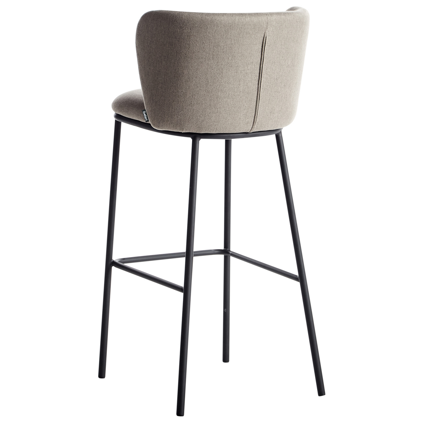 Taupe Bar Chairs Set Of 2 Armless Curved Back Black Legs