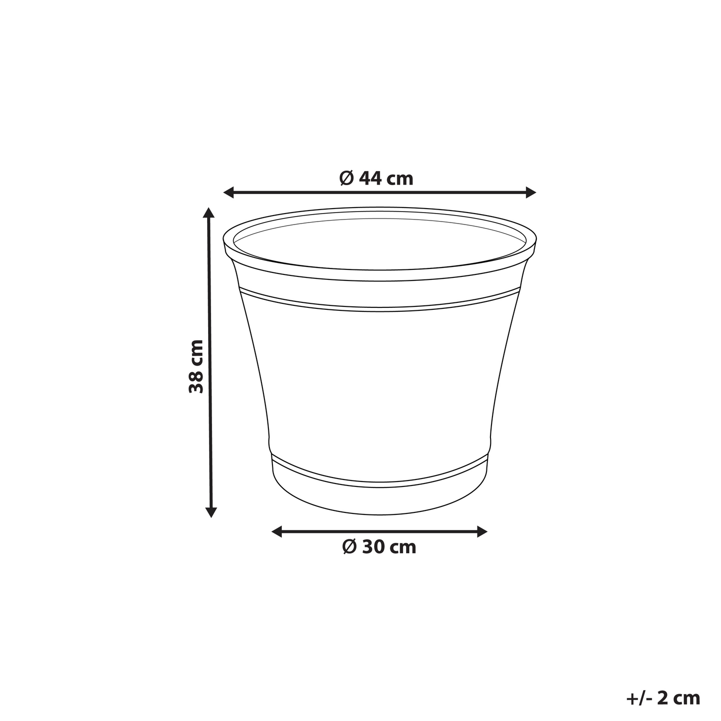 Grey Round Matte Planter 44cm Indoor Outdoor
