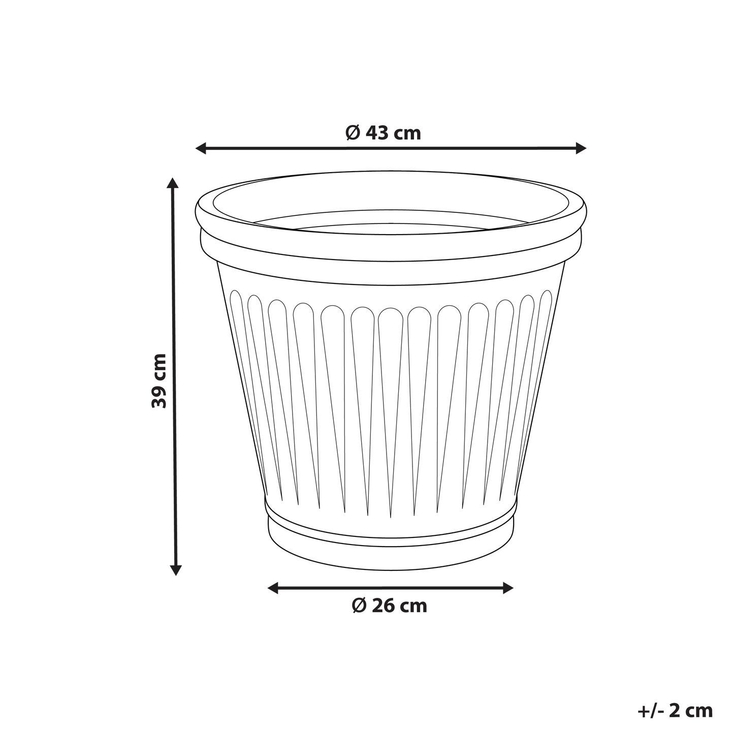 Flower Pot Light Beige Polyresin 43cm Round Glaze Finish Indoor Outdoor