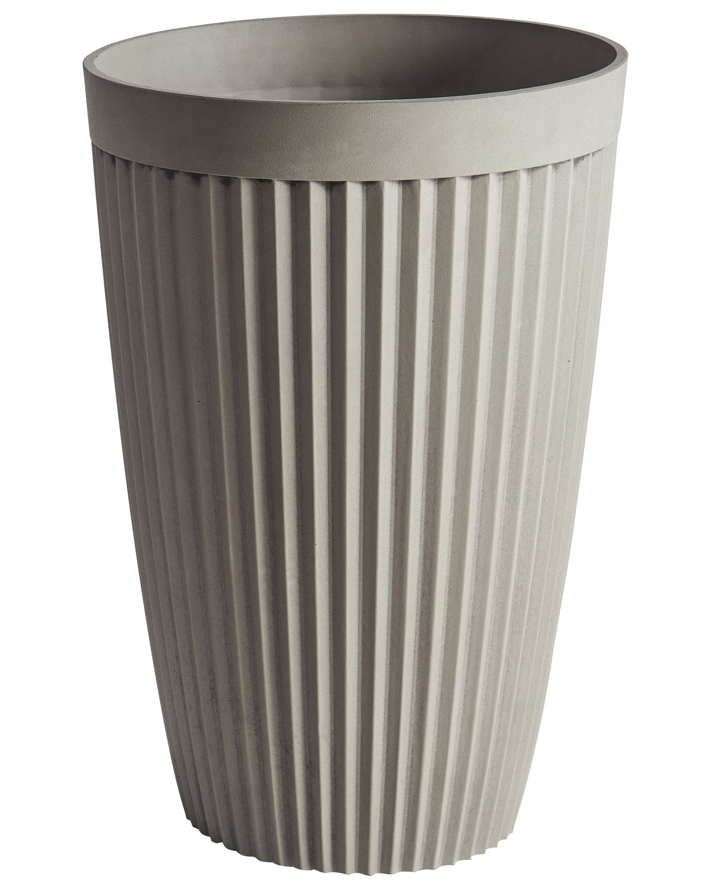 Matte Beige Stone Polyresin Flower Pot 39cm Indoor Outdoor