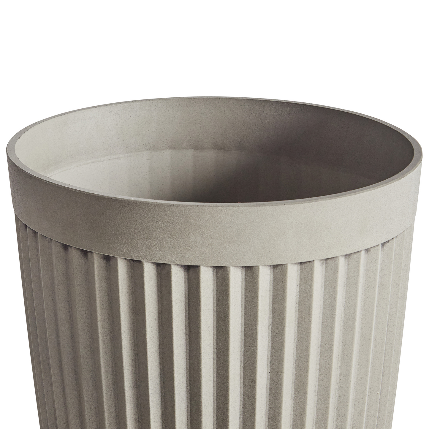 Matte Beige Stone Polyresin Flower Pot 39cm Indoor Outdoor