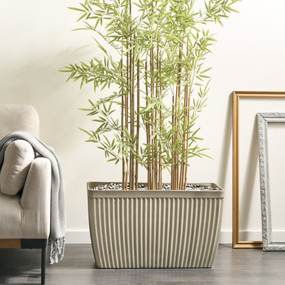 Rectangular Flower Pot 73 x 32cm Beige Polyresin Matte