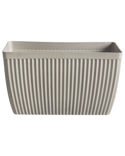 Rectangular Flower Pot 73 x 32cm Beige Polyresin Matte