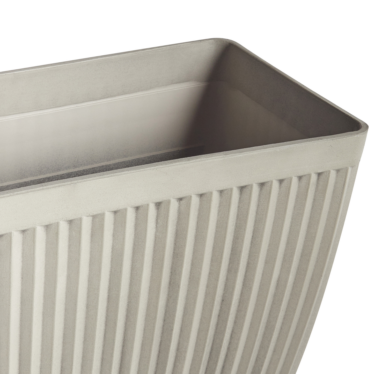 Rectangular Flower Pot 73 x 32cm Beige Polyresin Matte