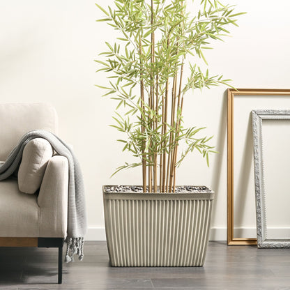 Everstone Polyresin Beige Stone Flower Pot 58 x 28 Rectangular Matte