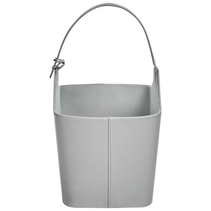 Velora Home Grey Faux Leather Storage Basket With Handmade Handles Rustic Magazine Rack