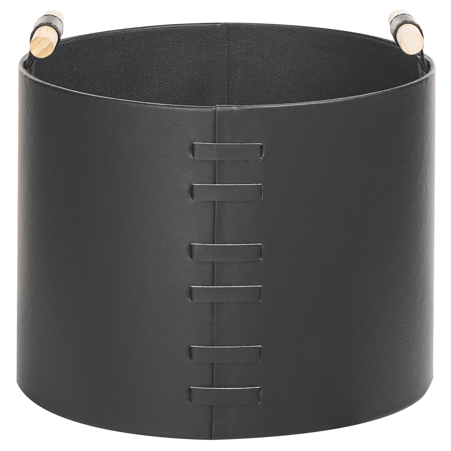 Everhome Faux Leather Storage Baskets Set of 3 with Handles Black