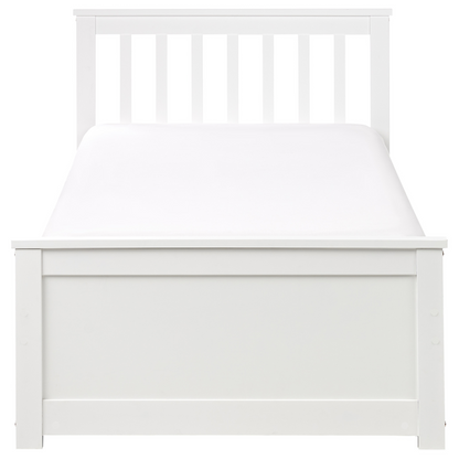 PineLane Bed Frame White Pine Wood Single 3Ft Headboard Minimalist