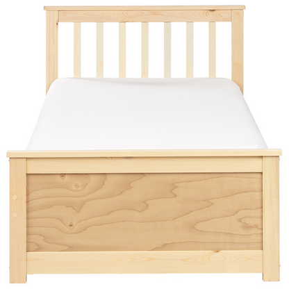 BrandName Light Brown Pine Wood Frame 3ft Single Headboard Minimalist