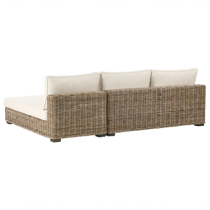 Left Hand Garden Conversation Set Grey Wicker Coffee Table