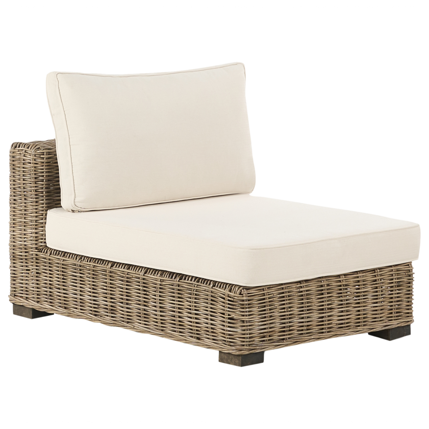 Left Hand Garden Conversation Set Grey Wicker Coffee Table