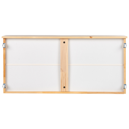 Bed Storage Drawers Set Of 2 Light Brown Pine Wood On Wheels