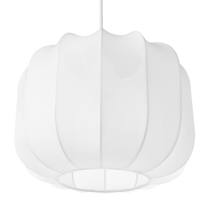 Hanging Pendant Lamp White Nylon Shade Modern Minimalist Living Room Light
