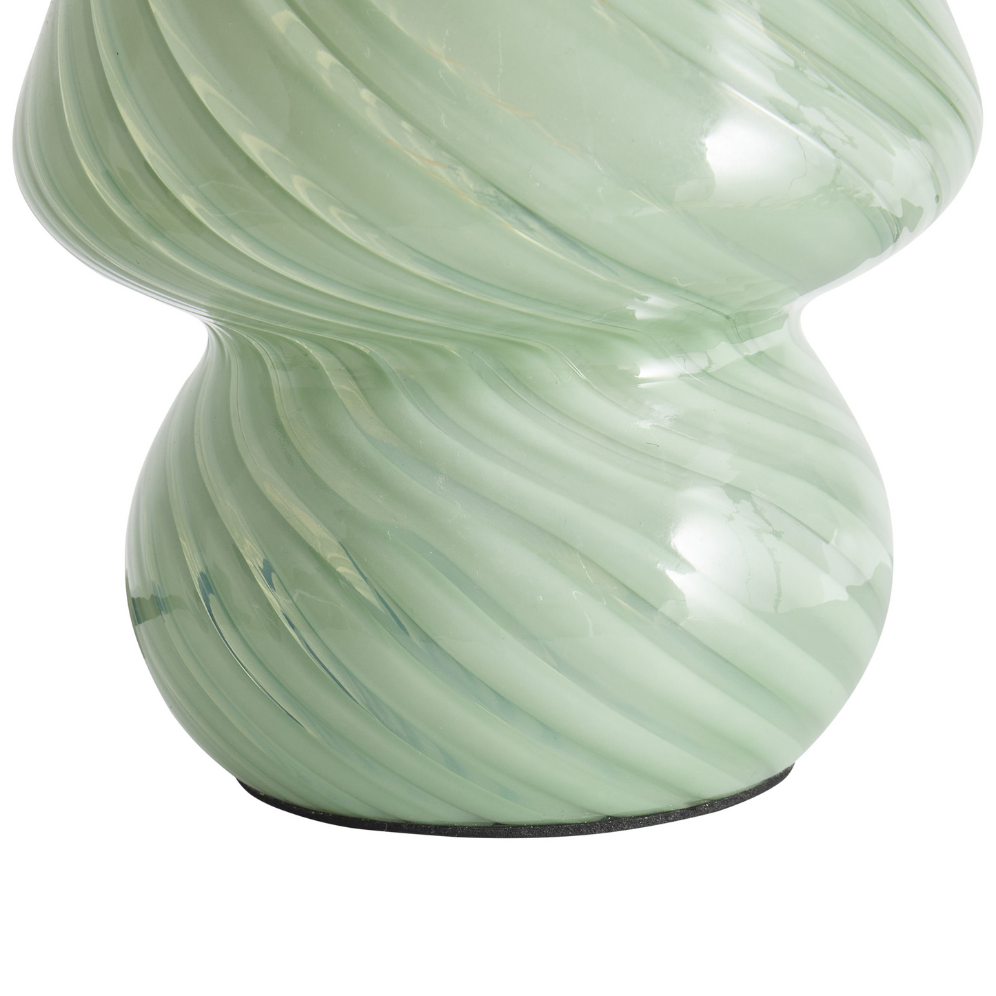 Green Glass Table Lamp Bedside Modern Round Base