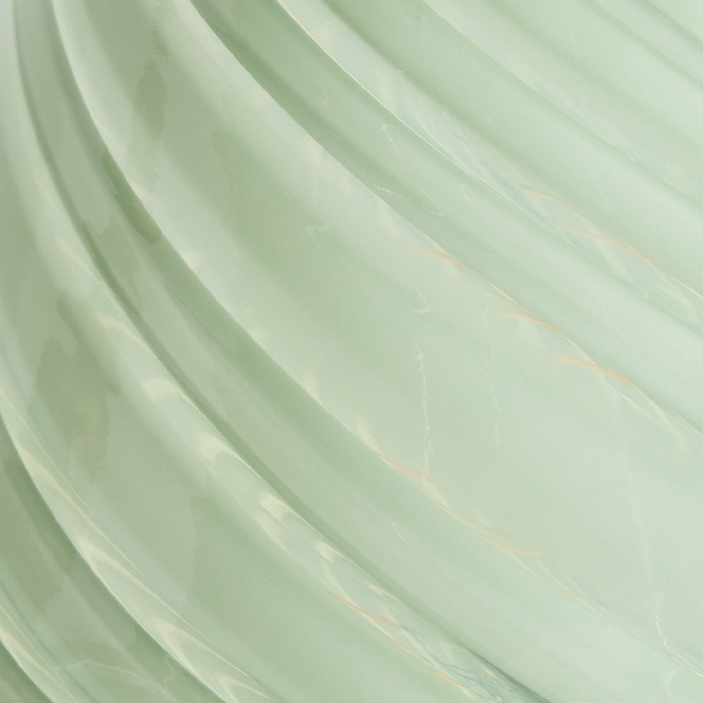 Green Glass Table Lamp Bedside Modern Round Base