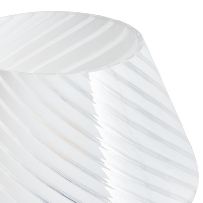 Home Modern Table Lamp Bedside White Glass Round Base With Cable For Elegant Bedrooms