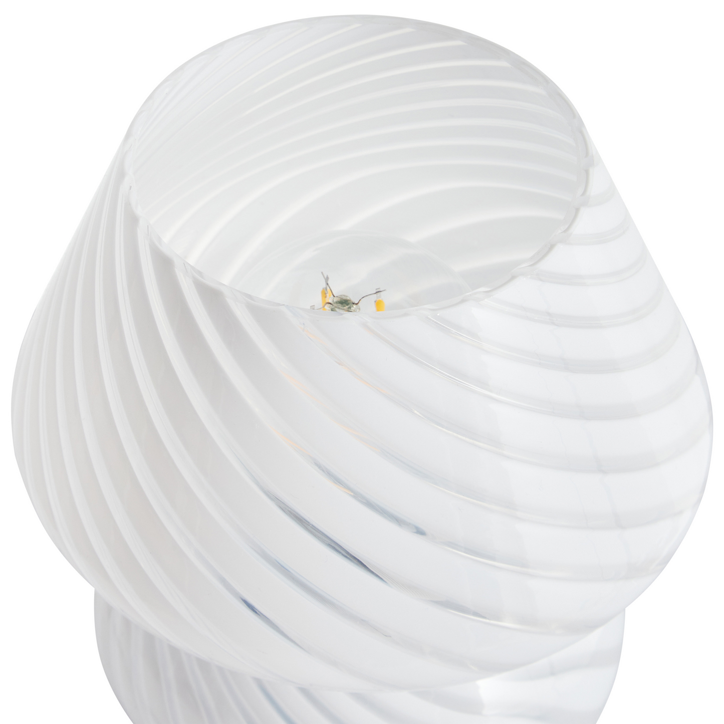 Home Modern Table Lamp Bedside White Glass Round Base With Cable For Elegant Bedrooms
