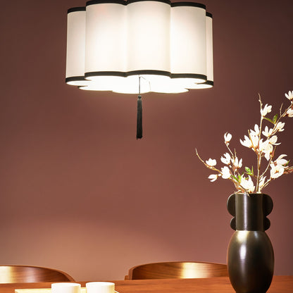 Hanging Pendant Lamp White Nylon Shade Modern Design