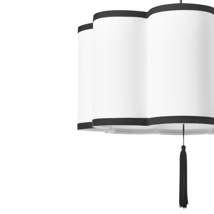 Hanging Pendant Lamp White Nylon Shade Modern Design