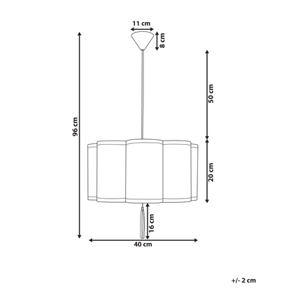 Hanging Pendant Lamp White Nylon Shade Modern Design