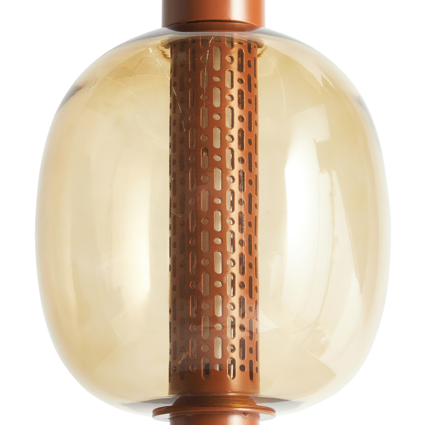 Nexa Modern Wireless Table Lamp LED Glass Shade Brown Aluminum