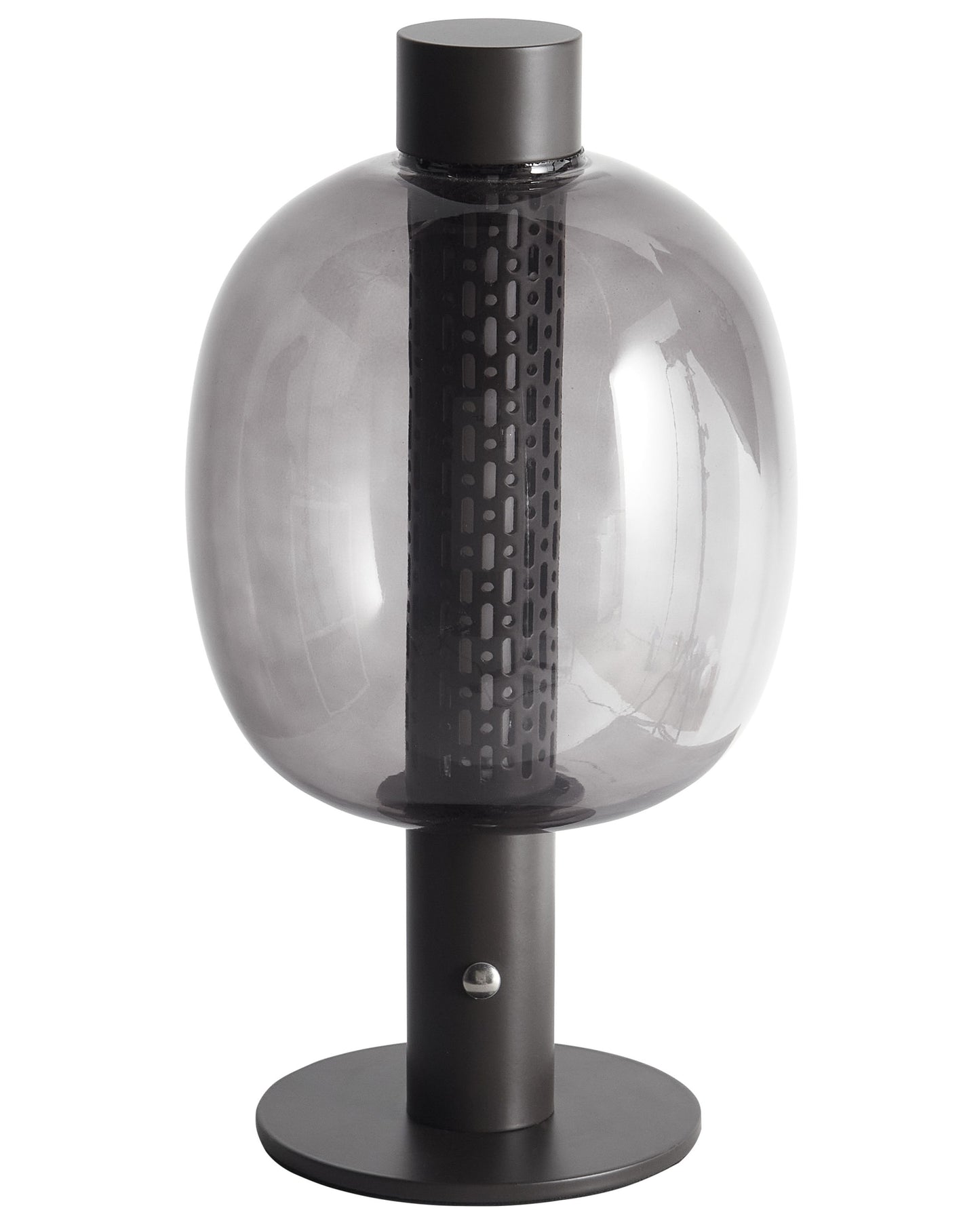 Black LED Wireless Table Lamp With Aluminum Glass Shade