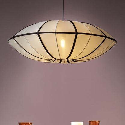 Hanging Pendant Lamp White Nylon Shade Modern Design