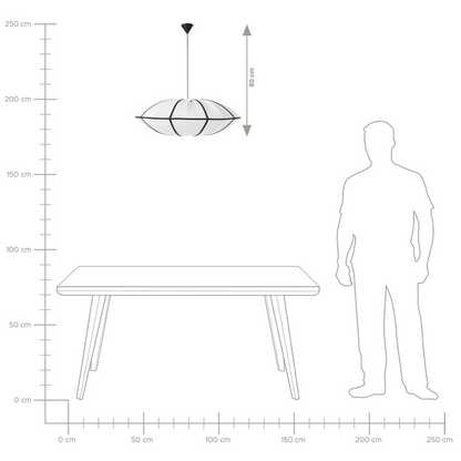 Hanging Pendant Lamp White Nylon Shade Modern Design
