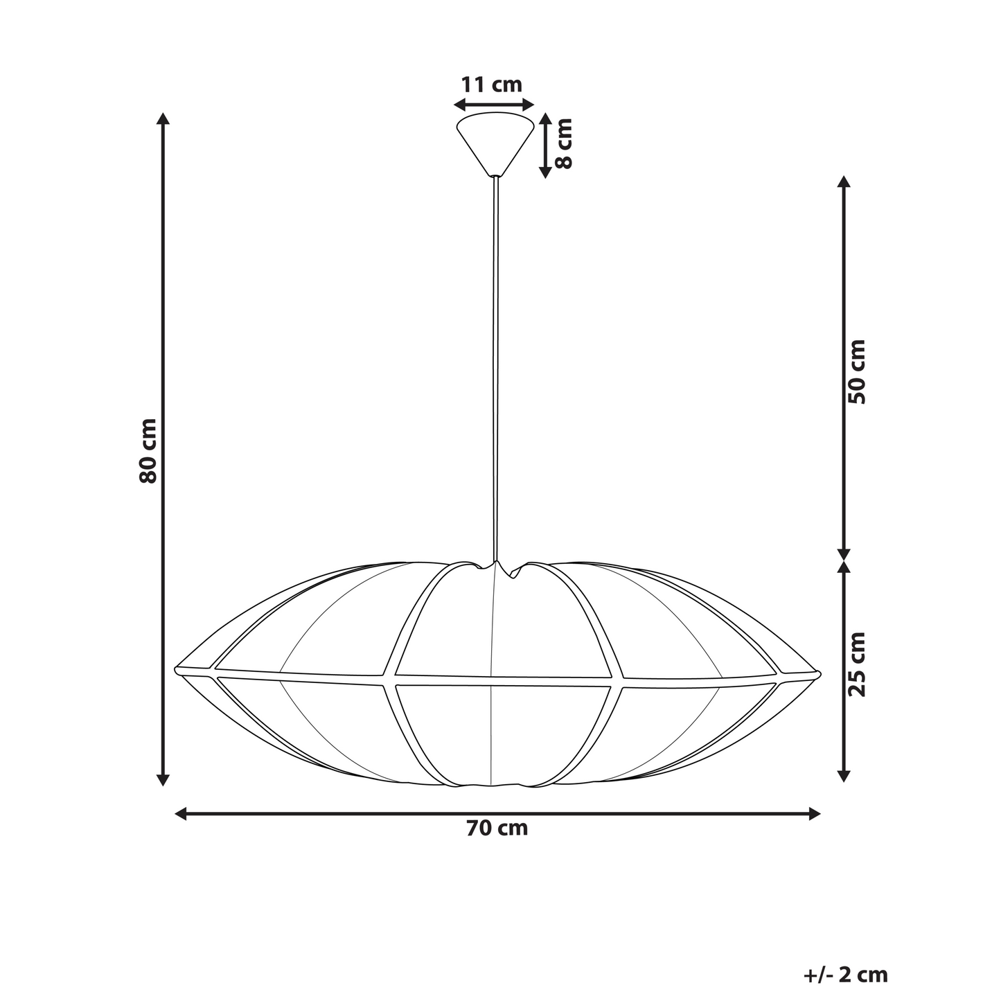 Hanging Pendant Lamp White Nylon Shade Modern Design