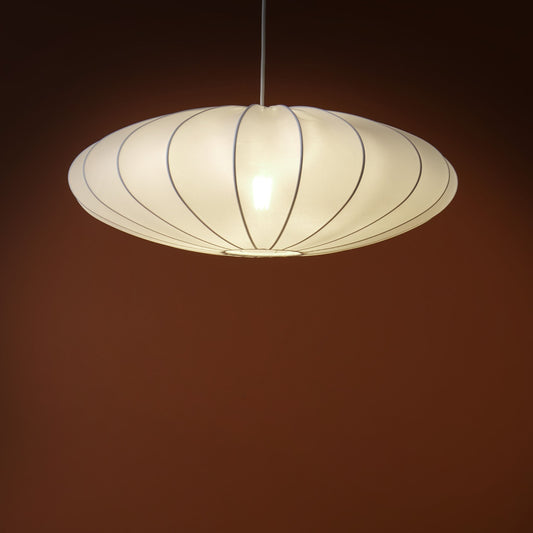 Hanging Pendant Lamp White Nylon Shade Modern Living Light