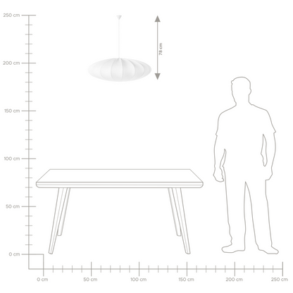Hanging Pendant Lamp White Nylon Shade Modern Living Light