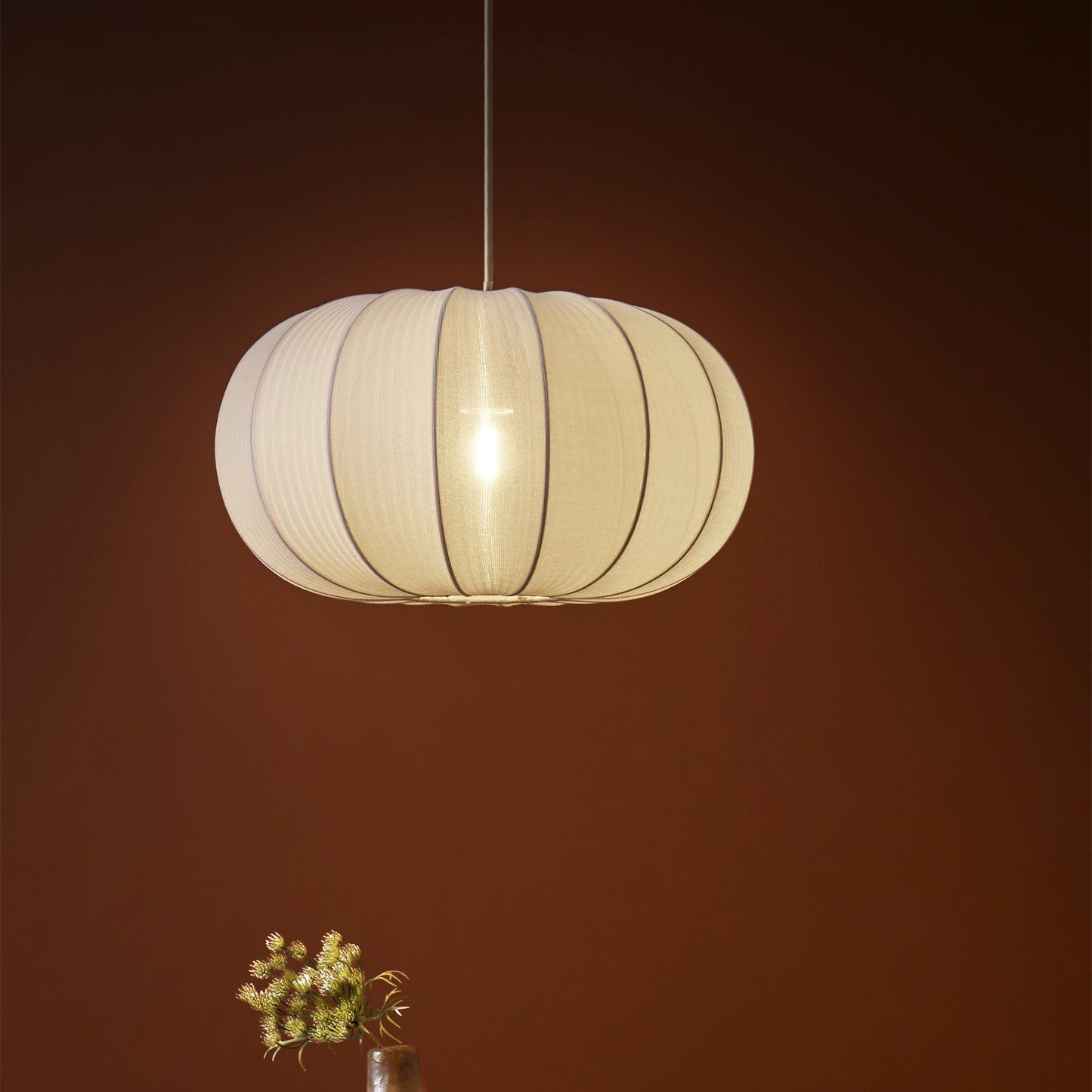 Pendant White Black Nylon Shade