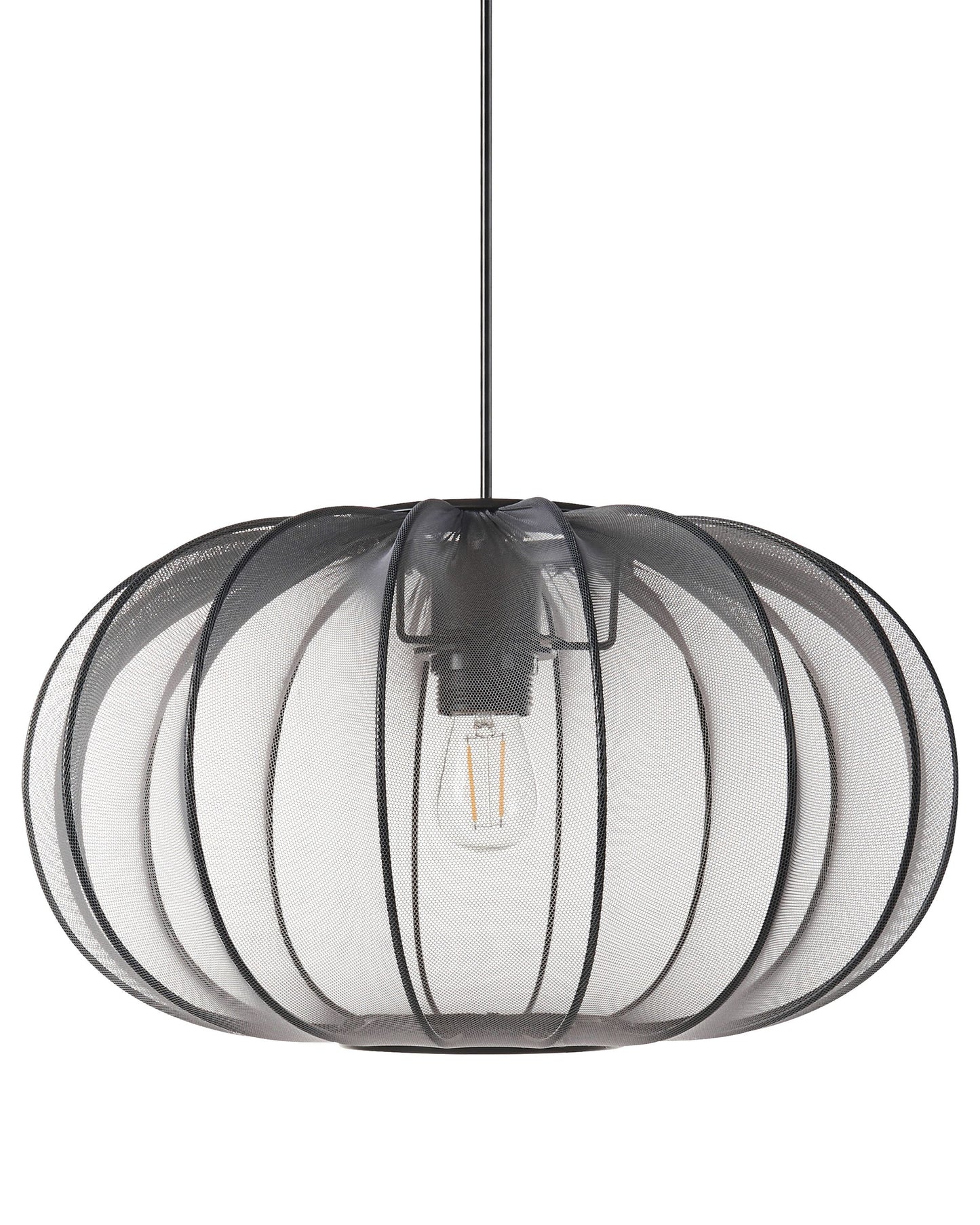 Hanging Pendant Lamp Black Nylon Shade Modern Living Light
