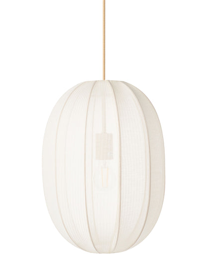 Astra Hanging Pendant Lamp White Nylon Shade Modern Oval Design For Living Room Illumination