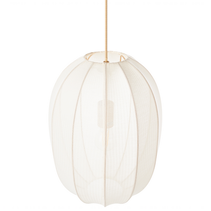 Astra Hanging Pendant Lamp White Nylon Shade Modern Oval Design For Living Room Illumination