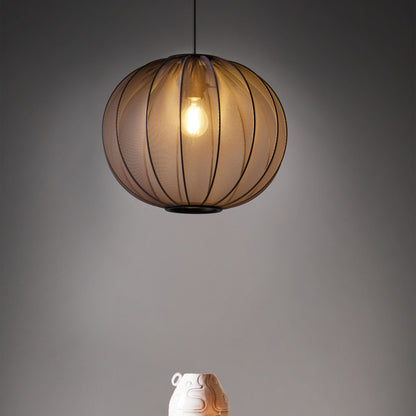 Pendant Lamp Black Nylon Shade Modern Living Room Light