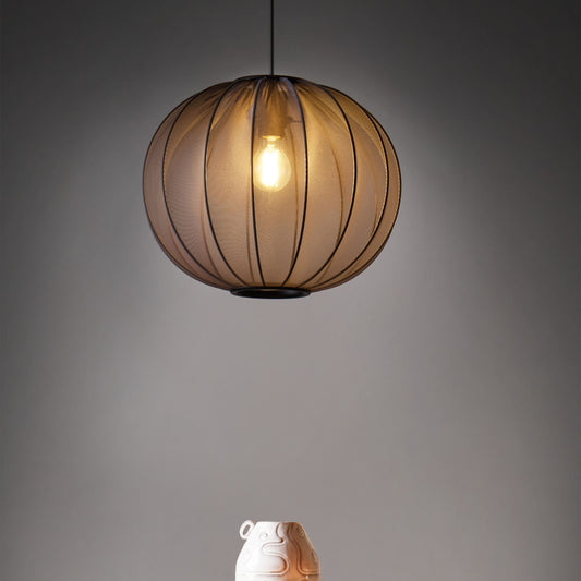Pendant Lamp Black Nylon Shade Modern Living Room Light