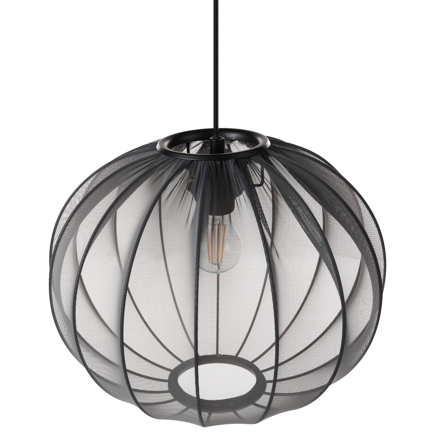 Pendant Lamp Black Nylon Shade Modern Living Room Light