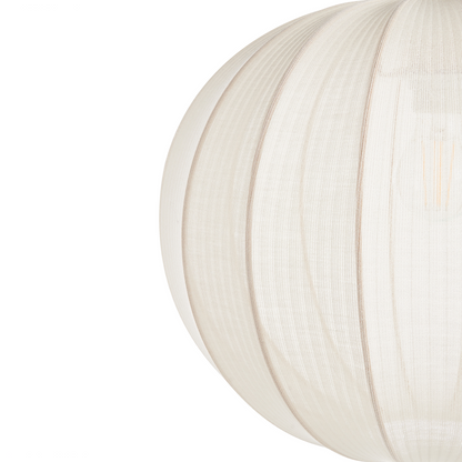 White Nylon Pendant Lamp Pleated Spherical Shade