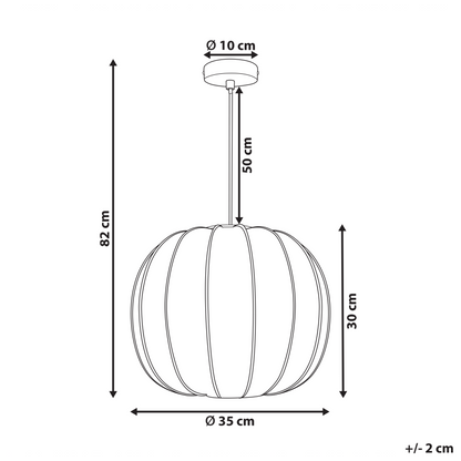 White Nylon Pendant Lamp Pleated Spherical Shade